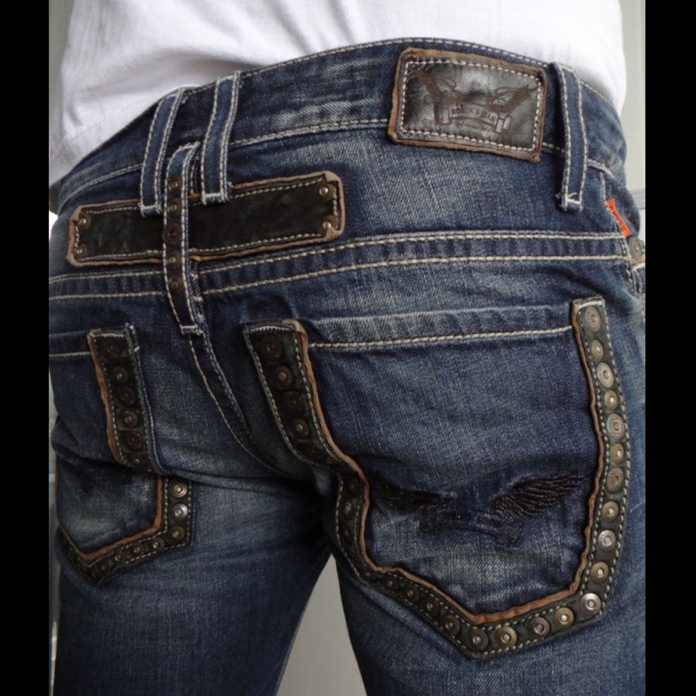 Robin’s Jeans 30 Leather Rivet Stone Wash Straight